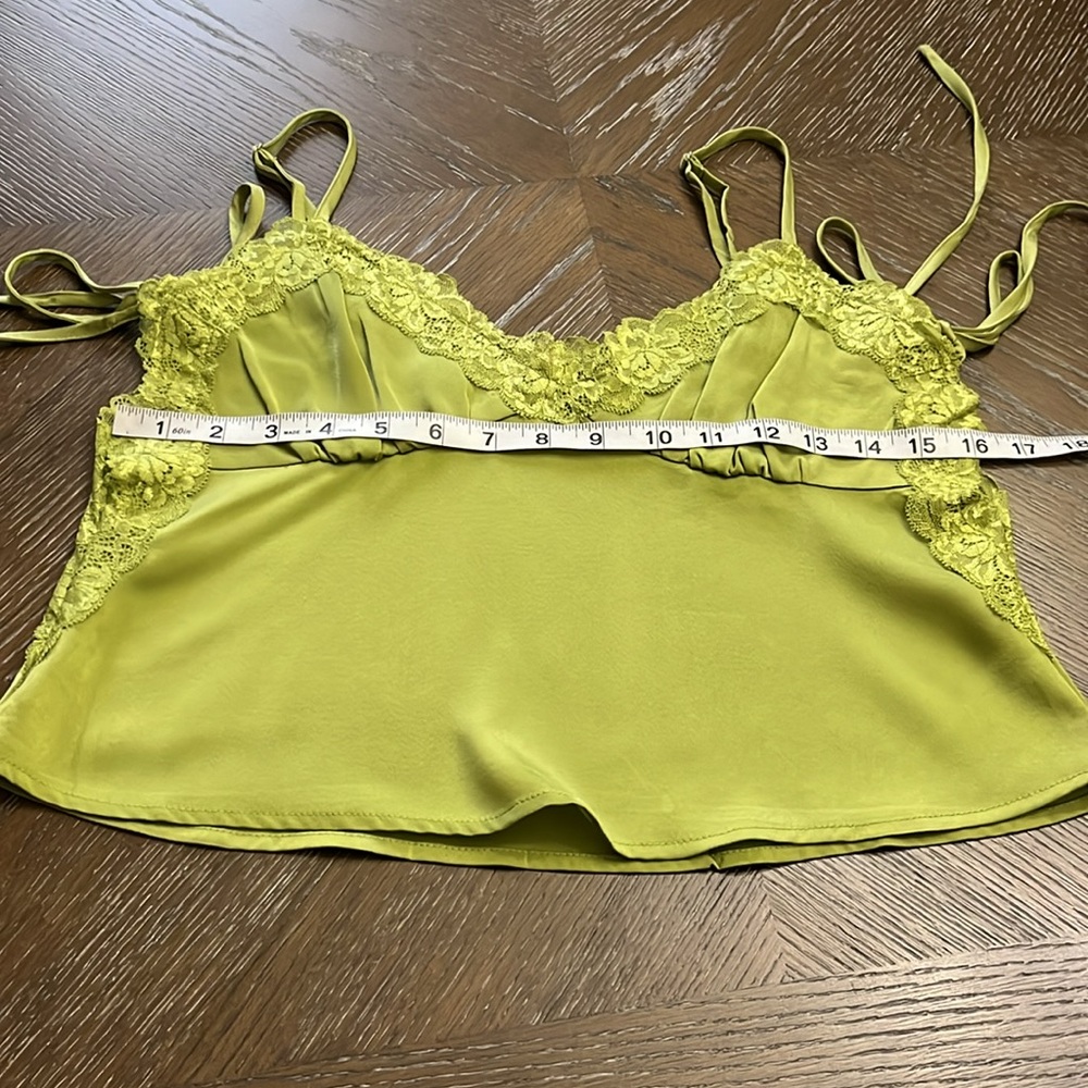 Bailey Rose green satin lace side open cami top Size M - Picture 17 of 17
